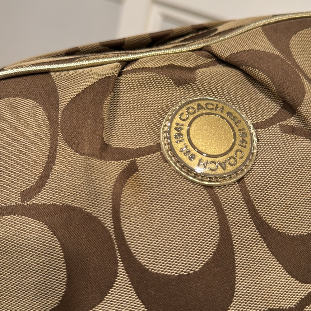 Coach Bag Vintage Signature Logo Brown and Tan Monogram Backpack - Picture 8 of 16